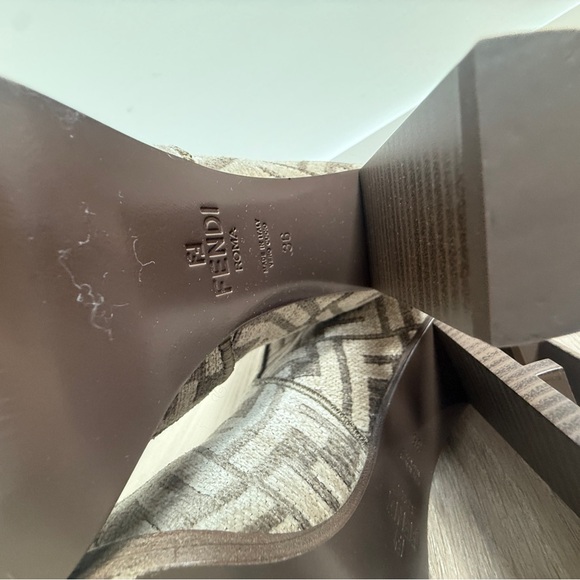 Fendi Zucca FF Logo Velvet Boots - Picture 9 of 9